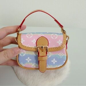 Mini Rainbow Baguette Bag Charm 🌈 Pastel Micro Purse